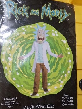 Rick Sanchez Rick and Morty teen Costume - White Lab Coat & Blue Mask